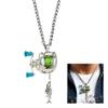 1/2Pcs Mini Fishing Reel Necklace Lightweight Hypoallergenic Alloy Spinning Reel Pendant Necklace with Rotatable Handle Fishing Lovers Gift