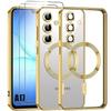 Protective Case - BOOLING - for Samsung Galaxy A17 4G/5G - Golden Magnetic Ring - 2 Glass Screens - Shockproof