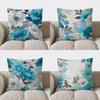 Домашний Декор Цветочный Синий и Белый Узор Декоративная Подушка с Узором Наволочка Подходит Для Дивана Спальни Автомобиля Наволочка