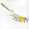 Easter Decorations Pre-Strung Felt Pastel Happy Easter Sign Bunny Banner Wool Felt Ball Garland for Happy Easter Spring Nursery Classroom Home Wall