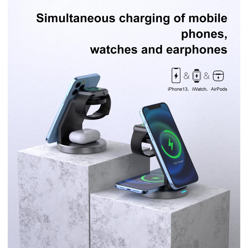 30W 3 In 1 Strong Magnetic Wireless Charger Stand For iPhone 14 13 12 Pro Max Apple Watch Airpods Fast Charging Dock Station