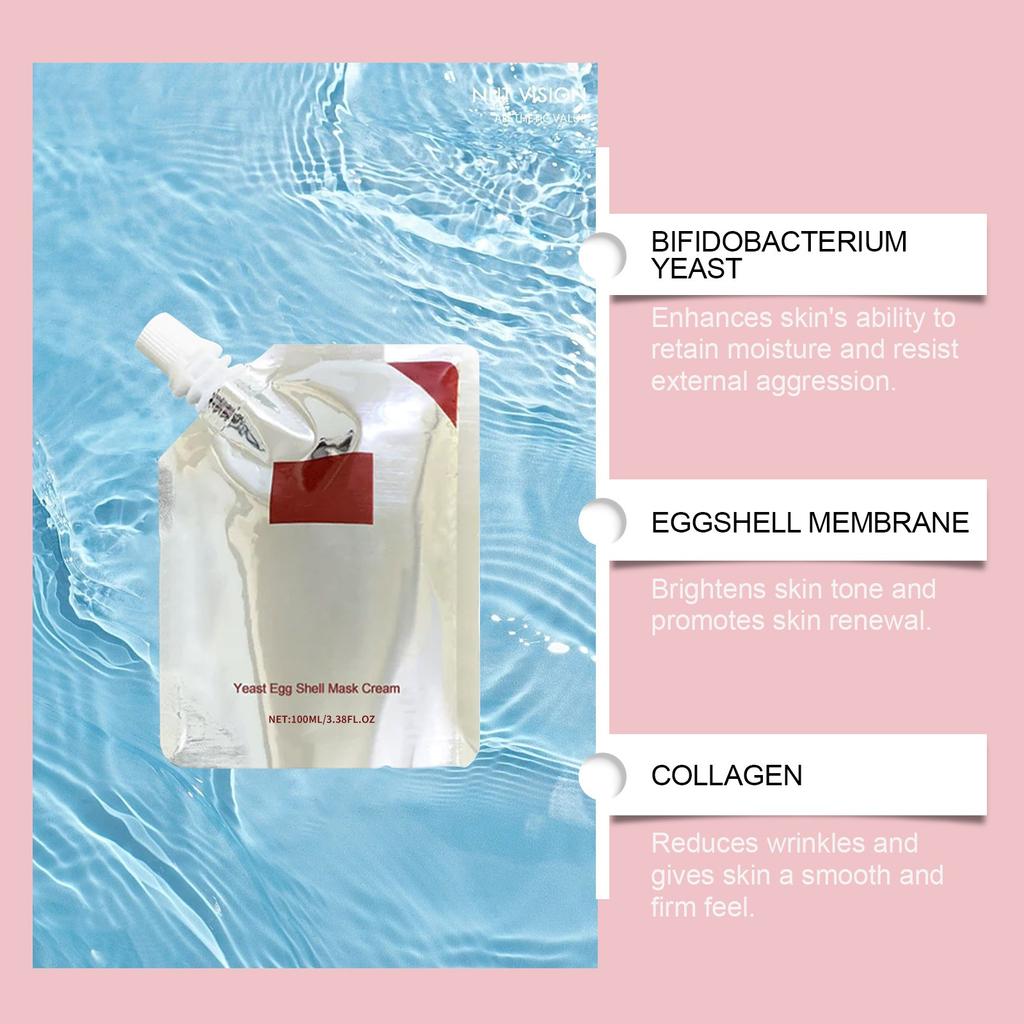 Маска-крем для лица с дрожжами и яйцами, маска для очищения пор и увлажнения 100 мл