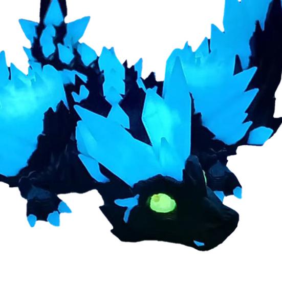 3D Printed Dragon Figurine Glow-in-the-dark Flying Dragon Fidget Toy with Movable Joints Luminous Articulated Dragon Decoration Ornament