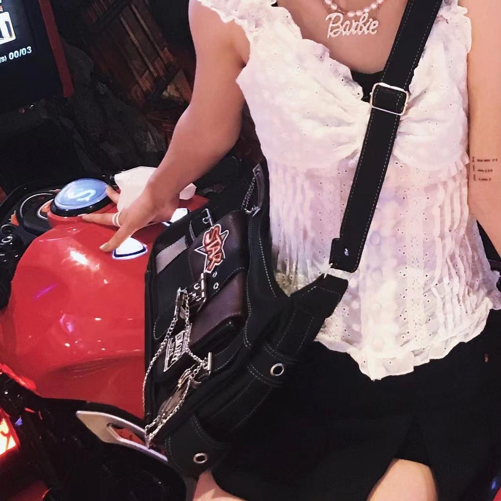 2025 New Original Vintage Medieval Bag Personalized Motorcycle Soft Leather Spice Girl Crossbody Shoulder Bag