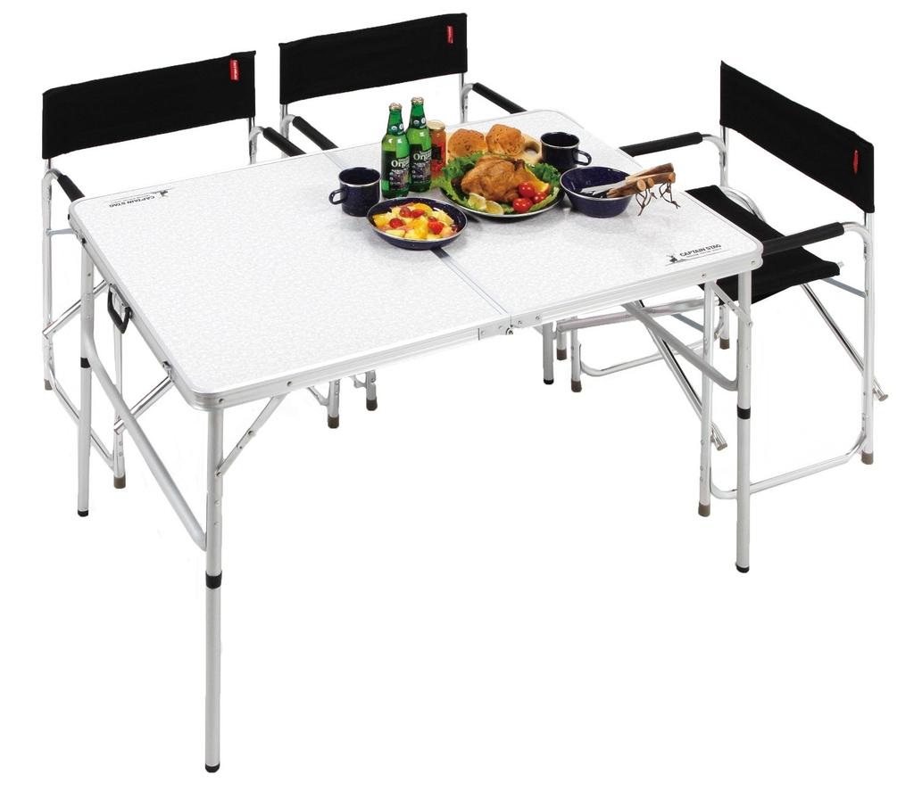 Стол для барбекю Captain Stag Стол Laforet из алюминия с регулировкой 120 x 80 см, двухсторонний LLUC-509