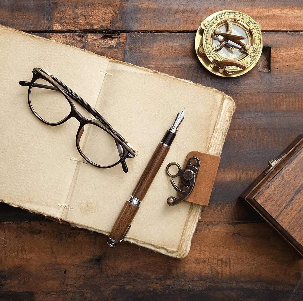 Vintage A5 Size Handmade Diary with Deckle Edge Paper and Leather Cover Office Planner Writing Notebooks