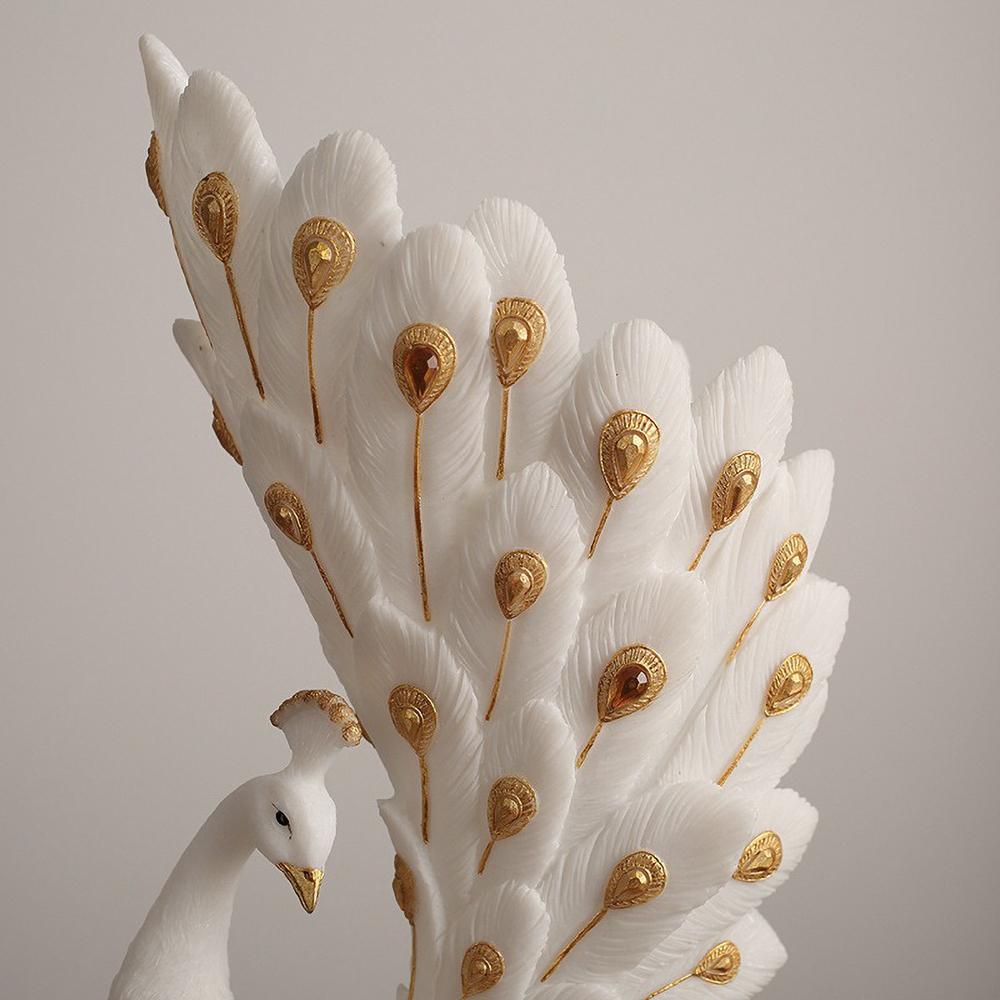 Минималистичная скульптурная ваза «Павлин», Роскошная ваза из смолы с золотой отделкой для цветов и домашнего декора, Современный арт-объект