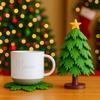 Tree-shaped Christmas Tree Coaster Press Heat Resistant Christmas Tree Quirky Toys Anti-slip Mug Holder Leaf Base Cup Mat