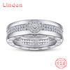 Lindon Classic 925 Sterling Silver Zircon Ring Gentlemans Jewelry Wedding Promise Party Gift