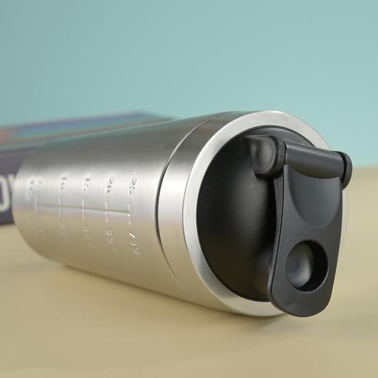 Чашка-шейкер для протеина из нержавеющей стали, бутылка для шейков для фитнеса в зале, 500 мл/750 мл, портативная