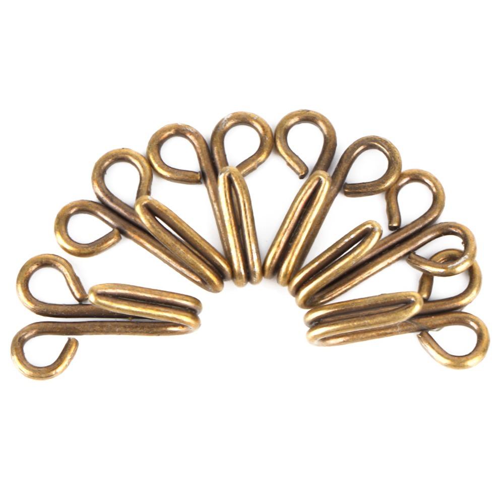 Bronze Sewing Hooks Eyes Durable Metal Fur Coat Hook Fasteners Covered Hook Eye Closures For Coats