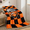 FC Lorient Emblem on Checkered Background print blanket soft and cozy perfect for the living room bed sofa or a nap,gift