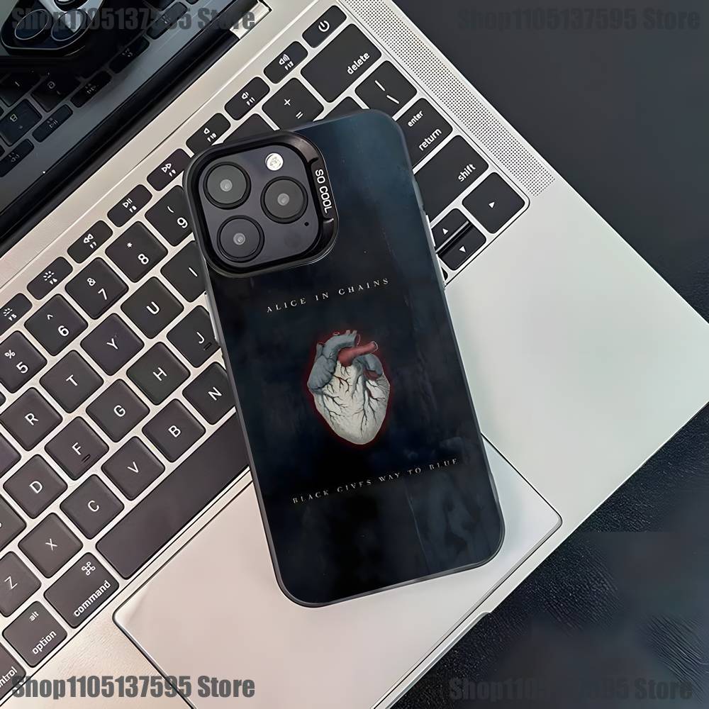 Band A-Alice in Chains Phone Case For iPhone 17,16,15,14,13,12,11,Pro,XS,Max,Plus,Mini,SE4,E Black Matte Shockproof Cover