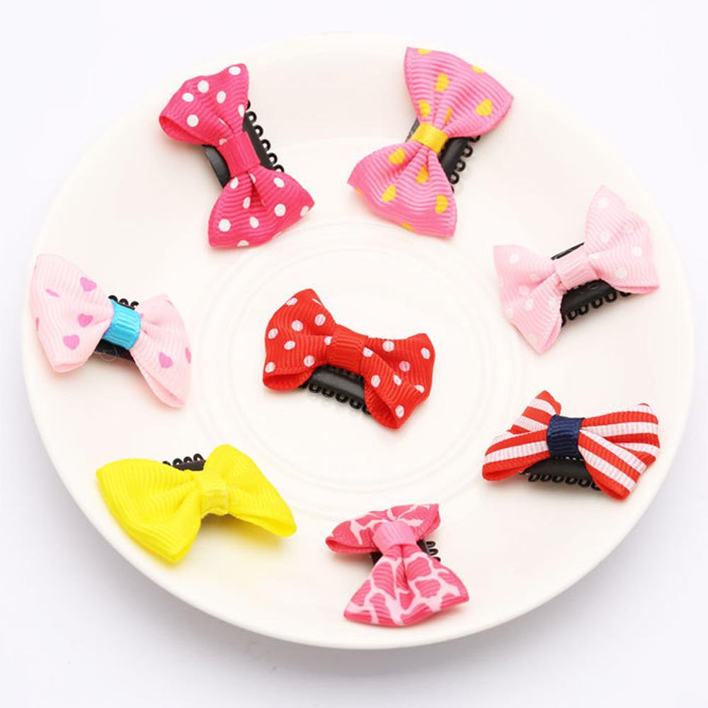 5PCS Kids Girl's Fashion Newborn Infant Bow Headwear Baby Hairpin Mini Hair Clip