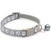Pet Patch Cat & Dog Collar W/ Paw Print Bell & Safety Buckle