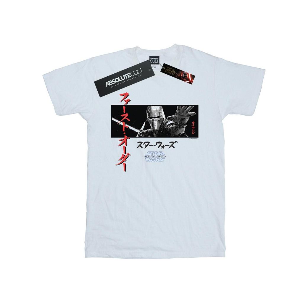 Star Wars The Rise Of Skywalker Womens/Ladies Kylo Ren Katakana Art Stripe Cotton Boyfriend T-Shirt