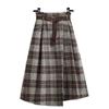Нестандартная шерстяная клетчатая юбка женская 2024 осень-зима новая ретро юбка универсальная высокая талия тонкая средняя и длинная юбка