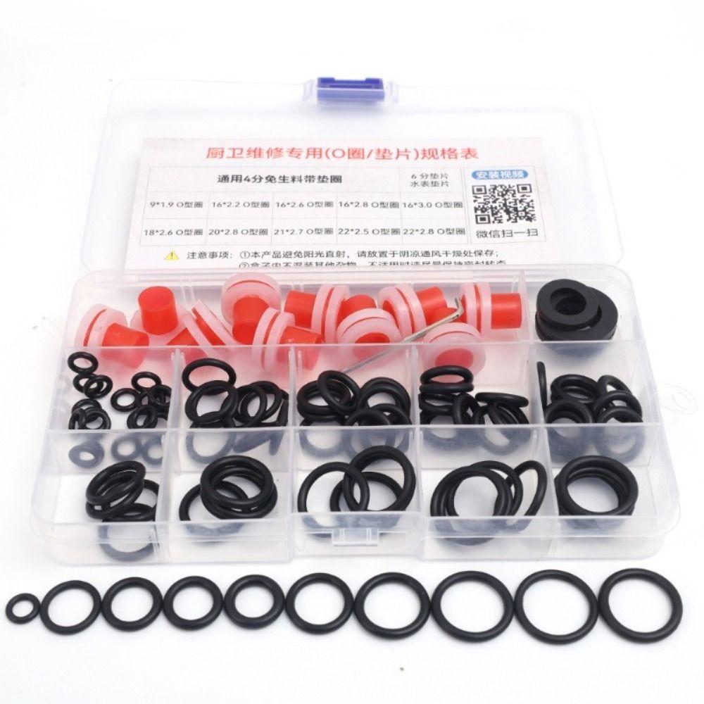 100 шт./Коробка Износостойкое Уплотнительное Кольцо-Прокладка для Смесителя Универсальная Резиновая Прокладка для Сантехники для Кухни Ванной