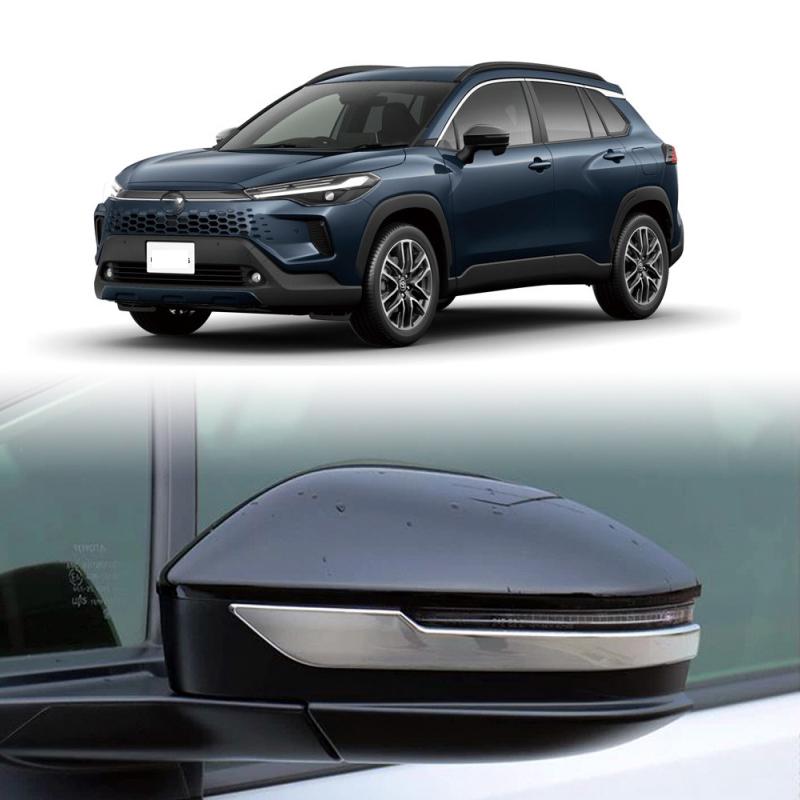 For Toyota Corolla Cross 2025 2026 Exterior ABS chrome carbonfiber Side Door Rearview Mirror Cover an-ti Strip Accessories