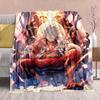 Фланелевое одеяло из аниме One Piece - Мягкое, теплое, идеально подходит для дивана, постельного белья, кемпинга, путешествий, офиса, домашнего декора -QJY