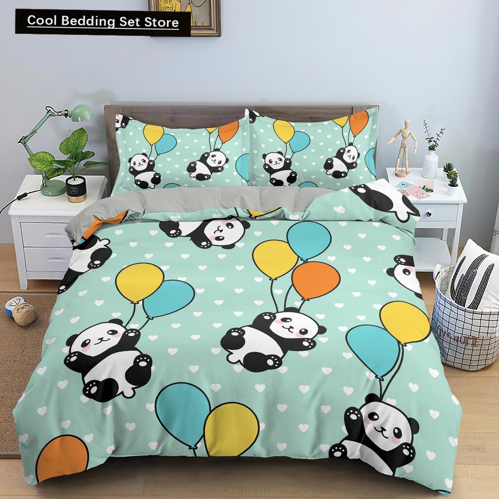 Комплект постельного белья с рисунком панды в 3D, милые напечатанные животные, пододеяльники, комплекты односпальных постельного белья размера «queen-size», одежда для взрослых и детей, подарки