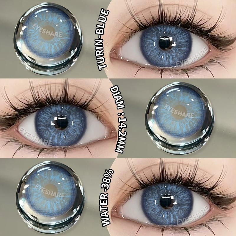 Eyeshare Коричневые цветные контактные линзы Натуральные мягкие контактные линзы для глаз Модное украшение 14,2 мм Годовые 2 шт.=1 пара