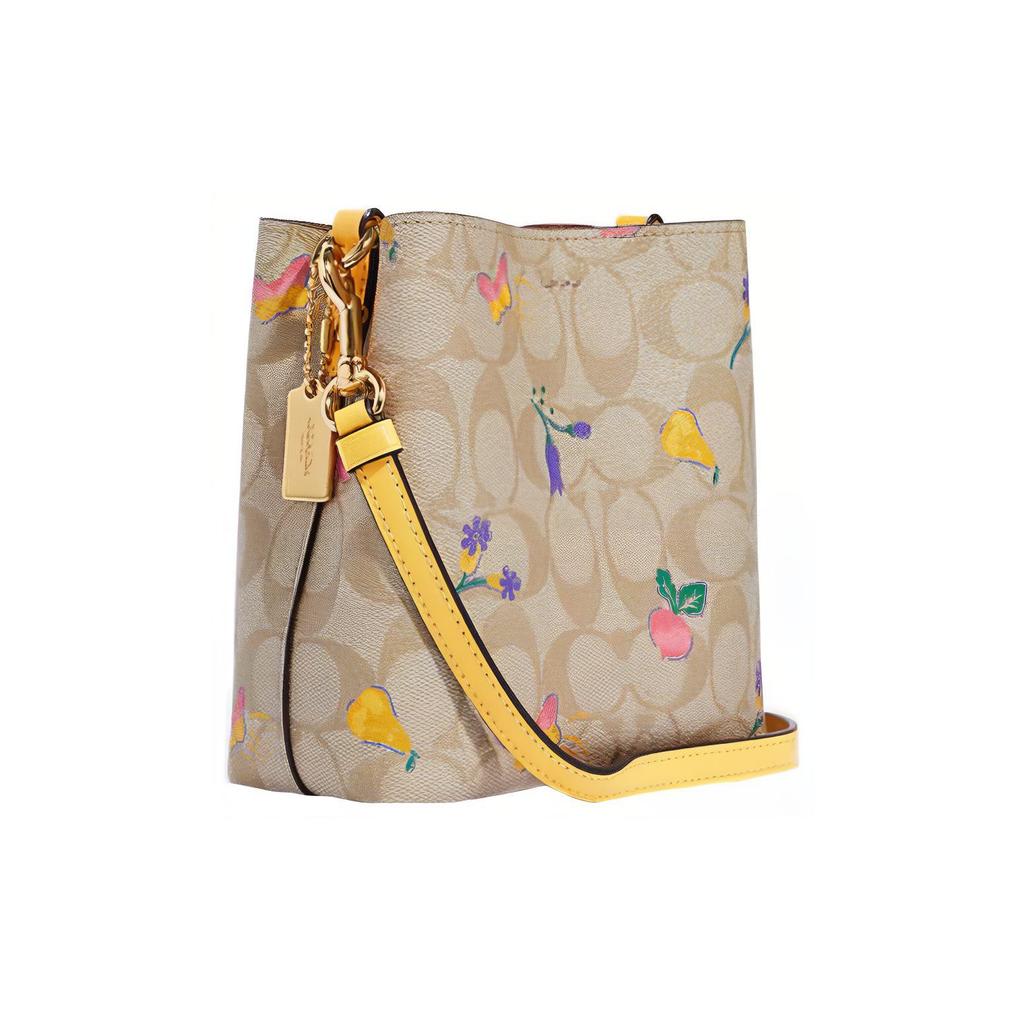 New COACH Town Artificial Leather Bucket Bags Shoulder Bag Crossbody Bag Mini Women's Khaki C8255-IMTVE