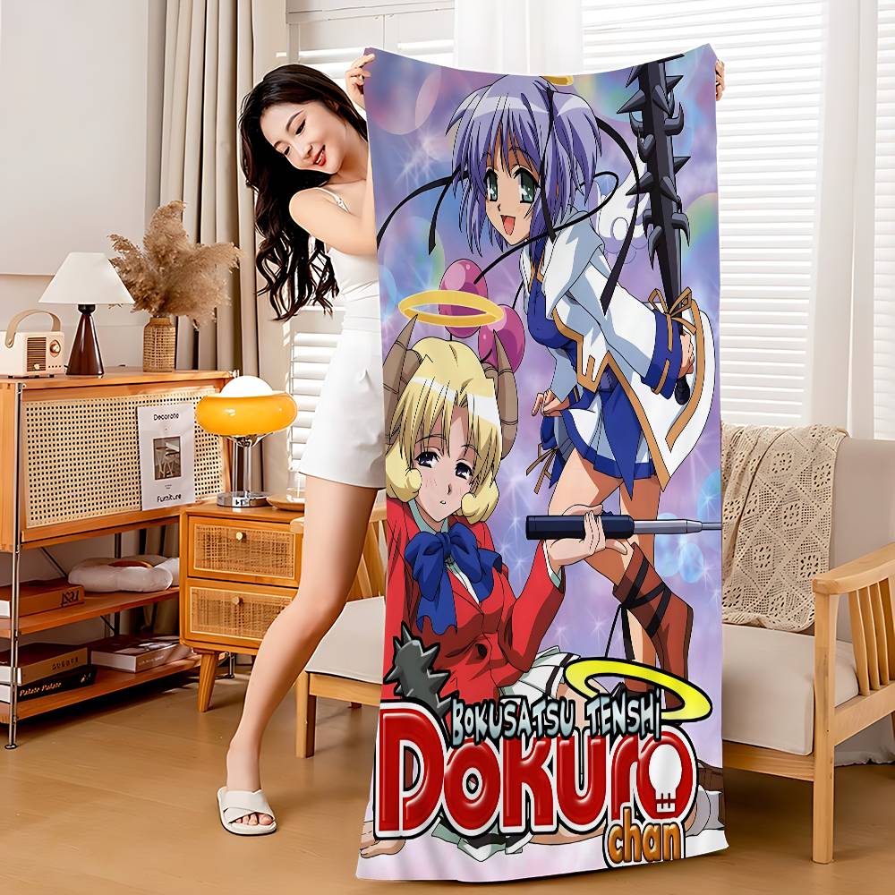 Bokusatsu Tenshi Dokuro Chan Большие Микрофибровые Пляжные Полотенца Быстросохнущее Полотенце Песчаные Пляжные Полотенца Полотенце для Бассейна для Путешествий Пляжный Бассейн Йога