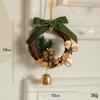 Wreath Christmas Velvet Bow Bell Red Pine Cone Bell Pendant  Home Door Decorations