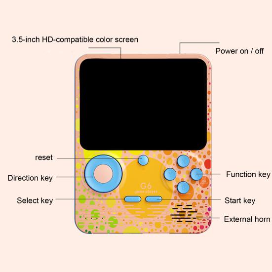 G6 Game Console Screen Handheld Portable 3.5 Inch Support 2 Players Video Gaming