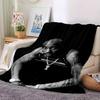 1 шт. Плед в стиле Hip Hop 2Pac, Мягкий, Легкий, Для всех сезонов, Многоцелевой плед для дивана, кровати, офиса и пикников, Французский стиль с культовыми обложками альбомов и цитатами
