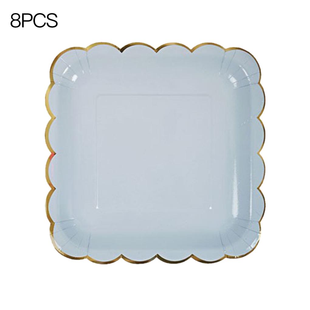 8 шт. Штампованная одноразовая посуда С Днем Рождения Декор для вечеринки Детская свадьба день рождения Одноразовая посуда Бумажная тарелка