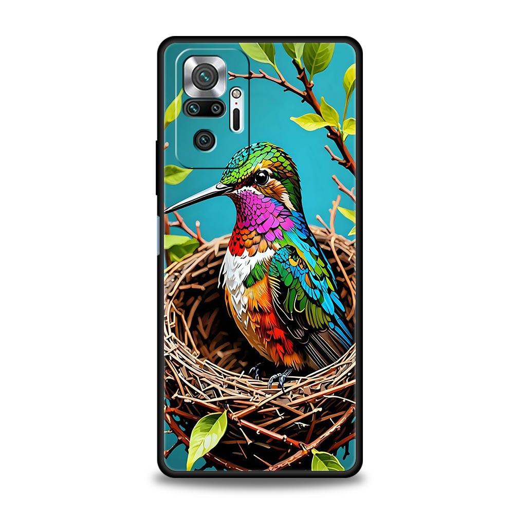 Hummingbird Phone Case For Xiaomi Redmi Note 14 13 5G 10 11 12 Pro Plus 4G 14C 13C 12C 10C Black Cover