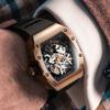 BONEST GATTI Germany Automatic Mechanical Watch Tonneau-shaped Luminous Men's Wristwatch 40mm Waterproof Skeleton Stainless