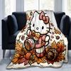 1pc Hello Kitty's Cozy Autumn Adventure Blanket, Soft and Warm Home Decorative Throw Blanket for All Seasons, Living Room, Travel, Camping, Car Blanke