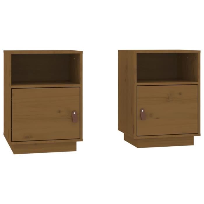 VidaXL Bedside Tables 2pcs Honey Brown 40x34x55cm Solid Pine Wood 818322