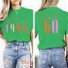 60th Birthday Short Sleeve Graphic Tee Unisex Vintage 1966 Chapter 60 Front And Back Print Tshirt Casual Unisexs Tee Shirt