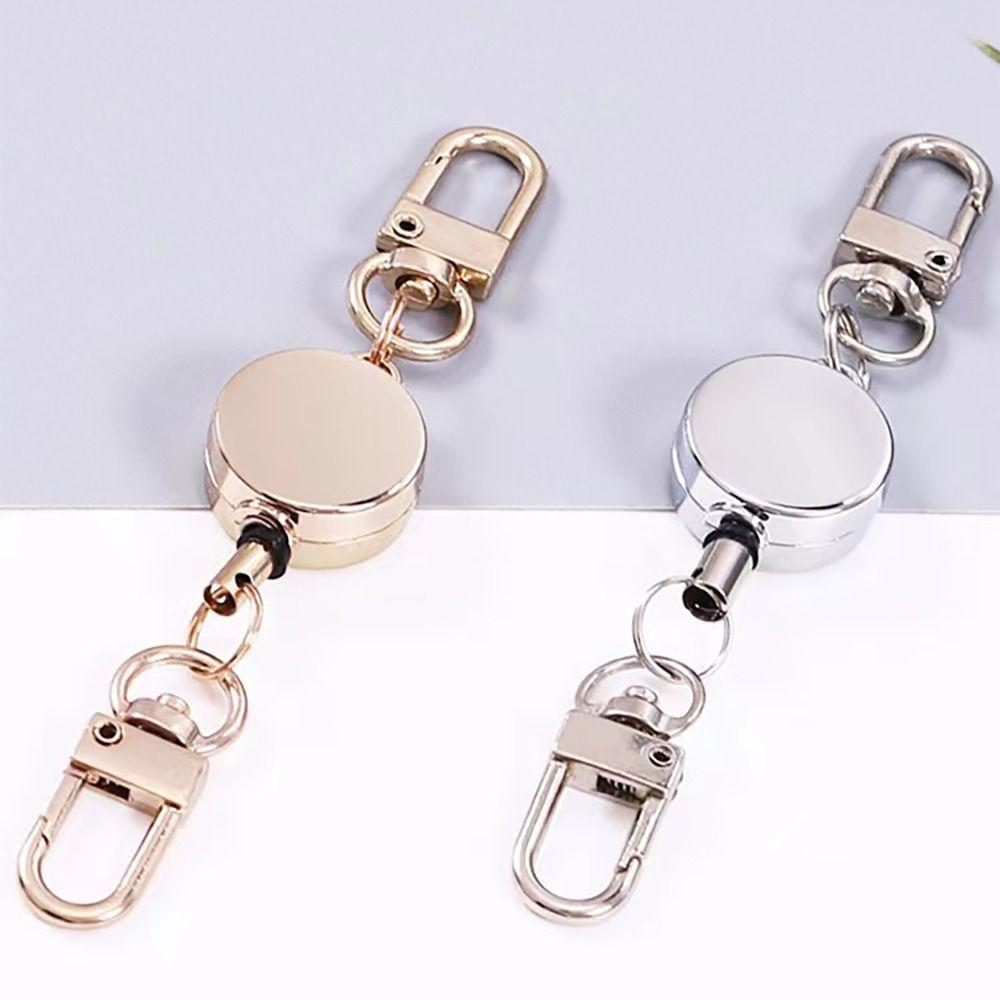 Metal Easy-to-pull Buckle Rope Elastic Elastic Keychain New Retractable Key Ring Doctors/Nurses