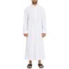 Muslim Men Jubba Thobe Solid 2024 Long Sleeve Thin Robes Kaftan Stand Collar Islamic Arabic Fashion Men Caftan S-3XL