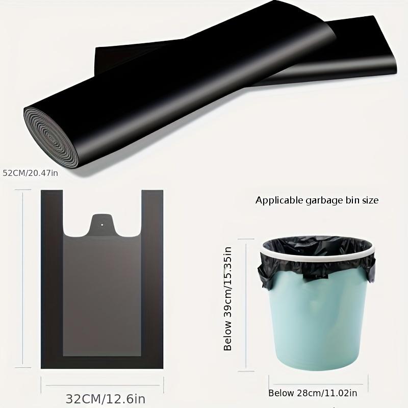 100pcs Heavy-Duty Black Plastic Trash Bags with Easy-Tie Handles - Leak-Proof, Disposable Garbage Liners for Home & Office Use