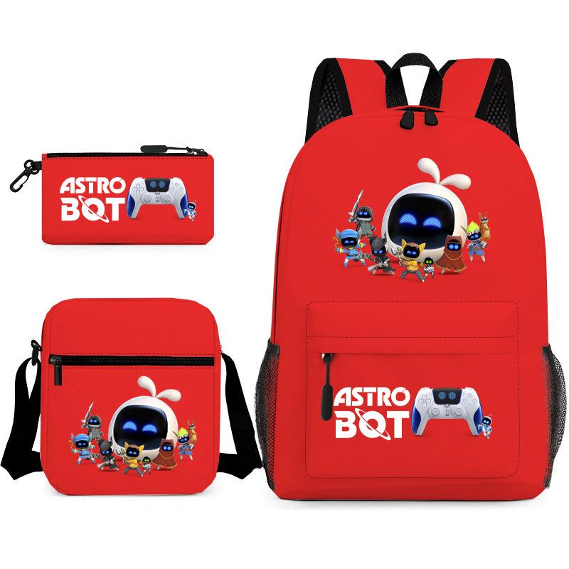 Teen Schoolbag, Universe Robot, Primary School Student Starry Sky Personality Heat Transfer Backpack Three-piece Set