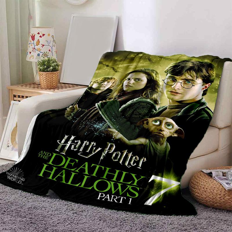 Harry Potter and the Deathly Hallows Part 1 Poster PrintPrint Blanket, Soft Blanket For Sofa Office Bed And Travelling Daughter Birthday Gif