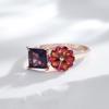 Flower Shape Multi Color Geometric Zircon Rings Women Fashion Daily Jewelry Earrings Match Accessories