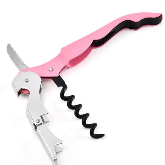 Красный штопор для вина, высокопрочный, устойчивый к коррозии, эргономичная ручка, складной, нержавеющий, ручной, 3-в-1, открывалка для бутылок, штопор с резаком, товары для дома