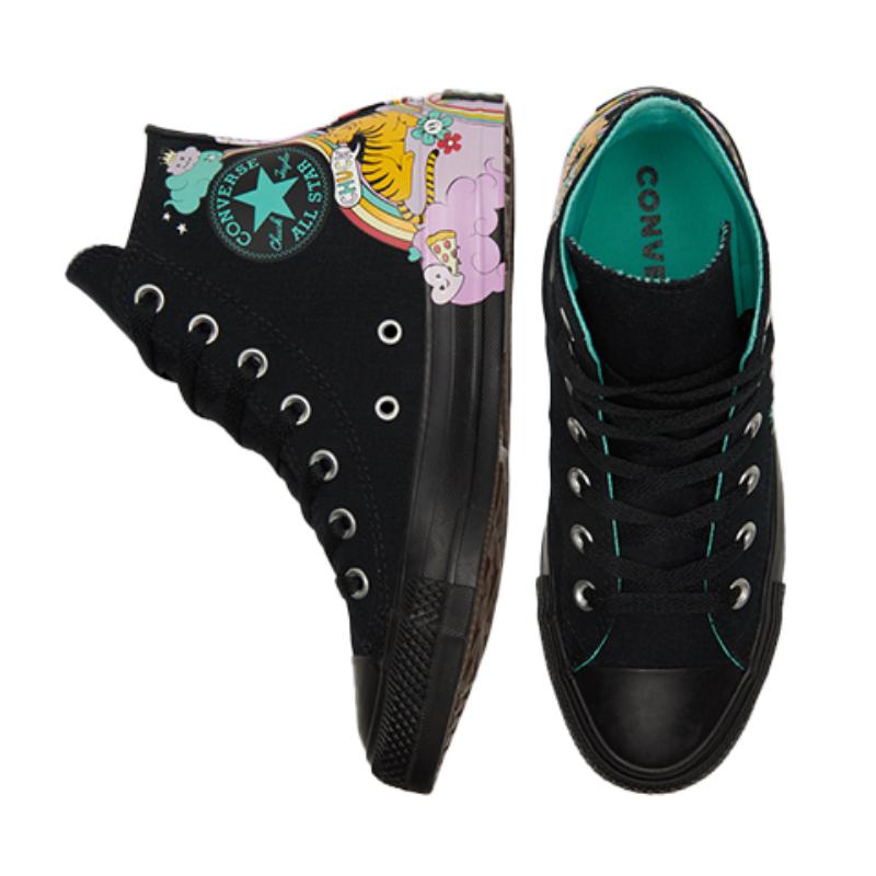 Converse Chuck Taylor All Star Модные высокие эспадрильи Унисекс Черный Розовый