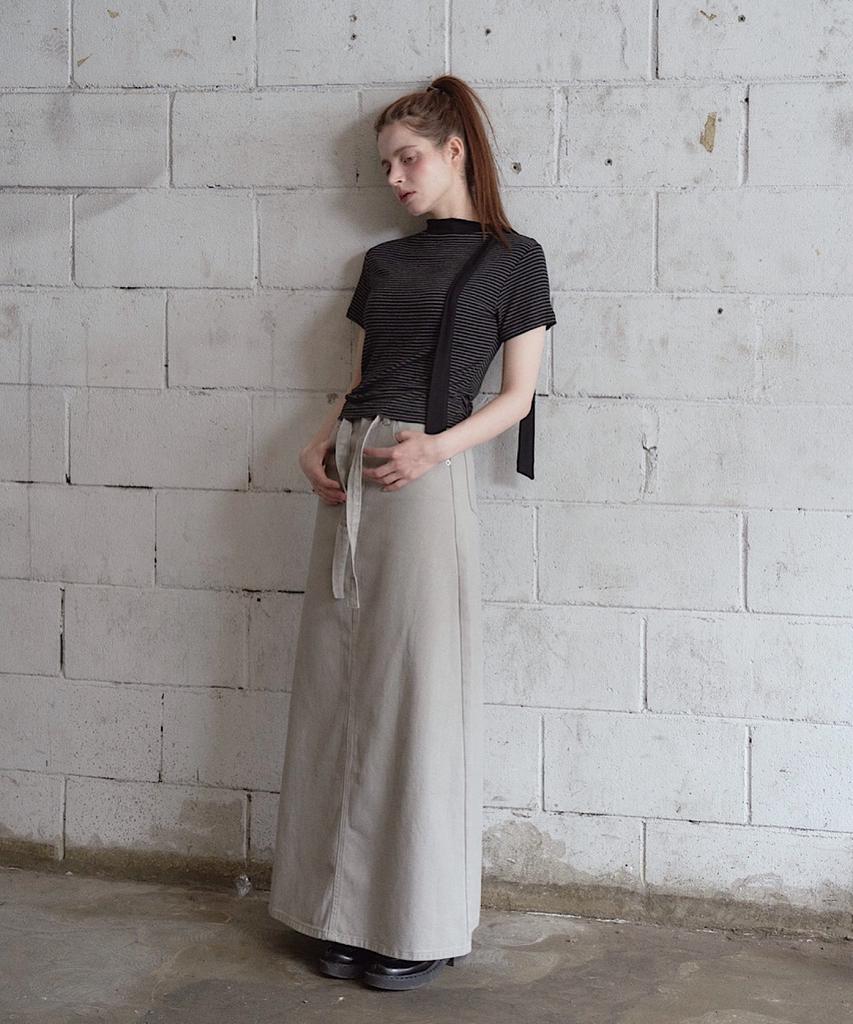 Apoem Canvas Belted Long Skirt (2C)