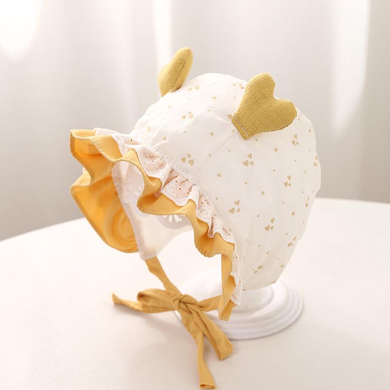 Шляпа для девочки с цветочным принтом, кружевной отделкой и защитой ушей для весны/лета