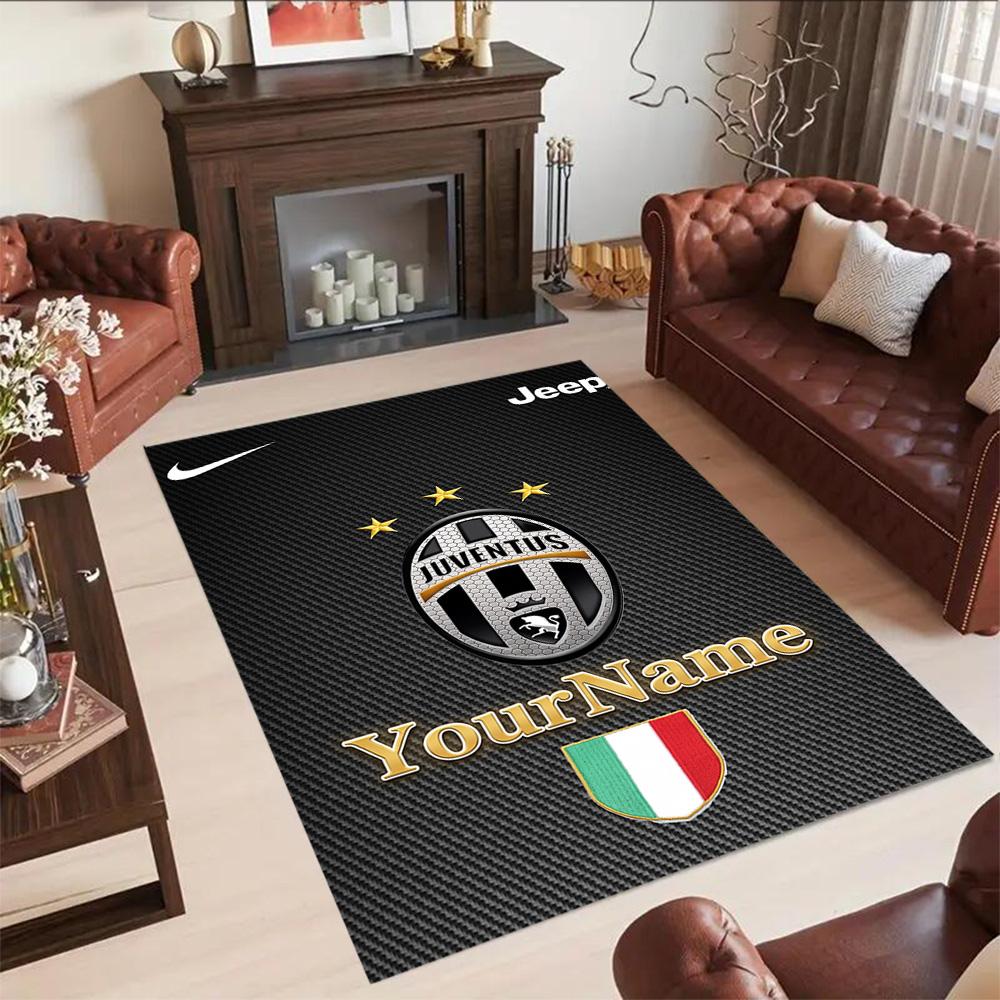 Juventus Customized Name Area Rug Design for Hallway Bedrooms Kitchen Living Rooms Antislip Carpet Decorate Offices Perfect Gift for Friends & Family