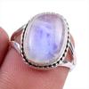 Natural Rainbow Moonstone Gemstone 925 Solid Sterling Silver Ring Size 6 O5j43