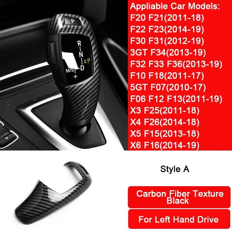 Carbon Fiber Texture ABS Car Gear Shift Knob Handbrake Protector Trim Cover Accessories For BMW F30 F10 F20 F34 F07 X3 X4 X5 X6